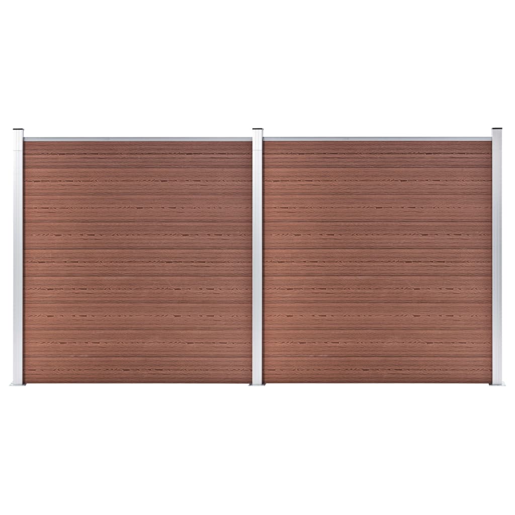 Painel de vedação para jardim 353x186 cm wpc castanho