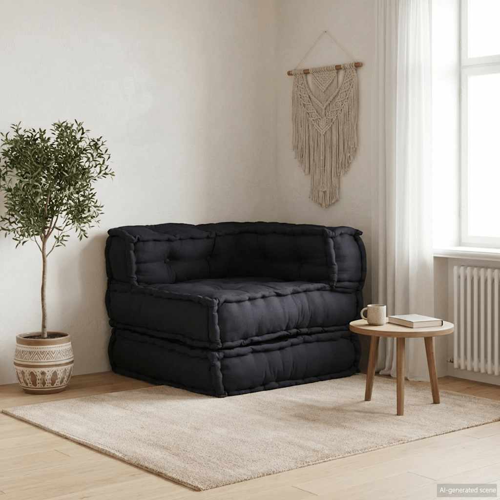 Unidade de sofá modular 70x70x54 cm tecido antracite