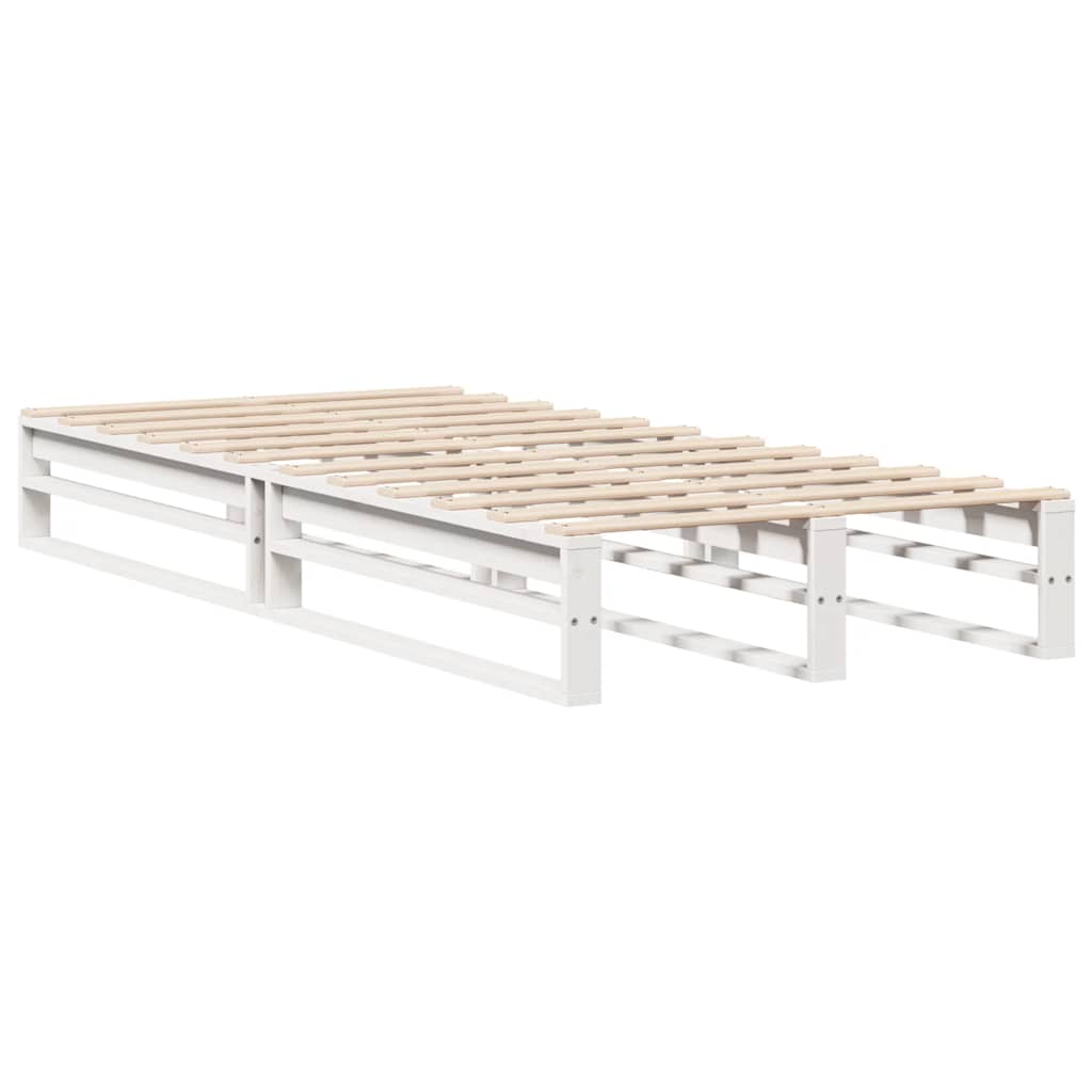 Cama sem colchão 75x190 cm madeira de pinho maciça branco