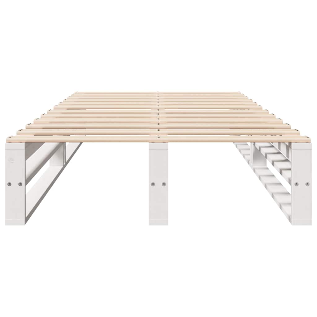 Cama sem colchão 75x190 cm madeira de pinho maciça branco
