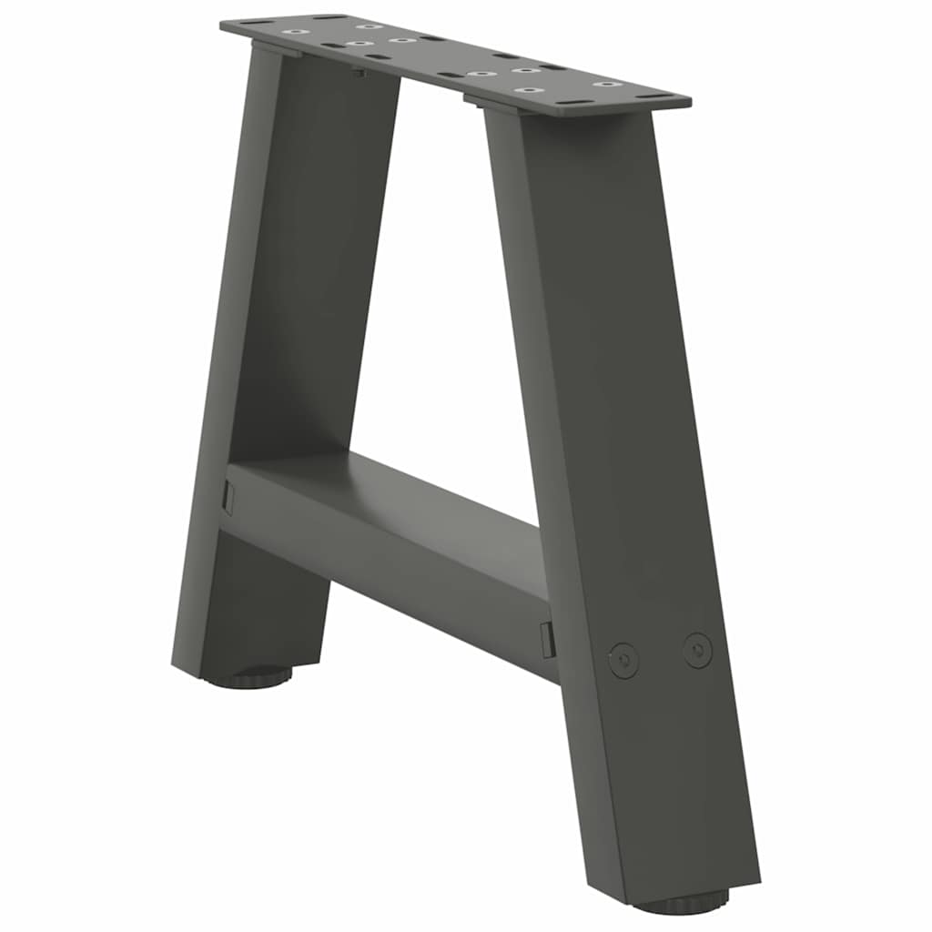 Pés para mesa de centro em formato a, 2 peças, antracite, 50x(30-31) cm, aço