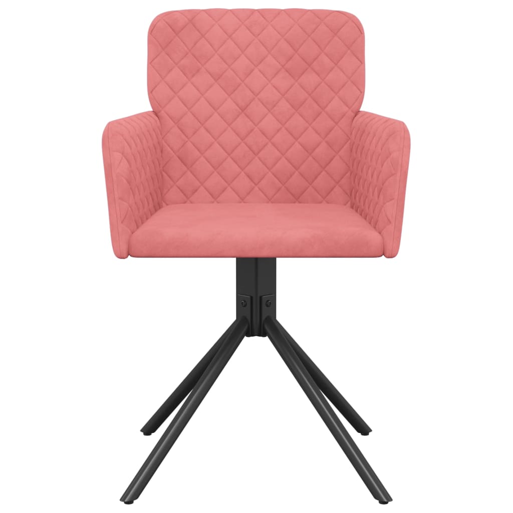 Cadeiras de jantar giratórias 2 pcs veludo rosa