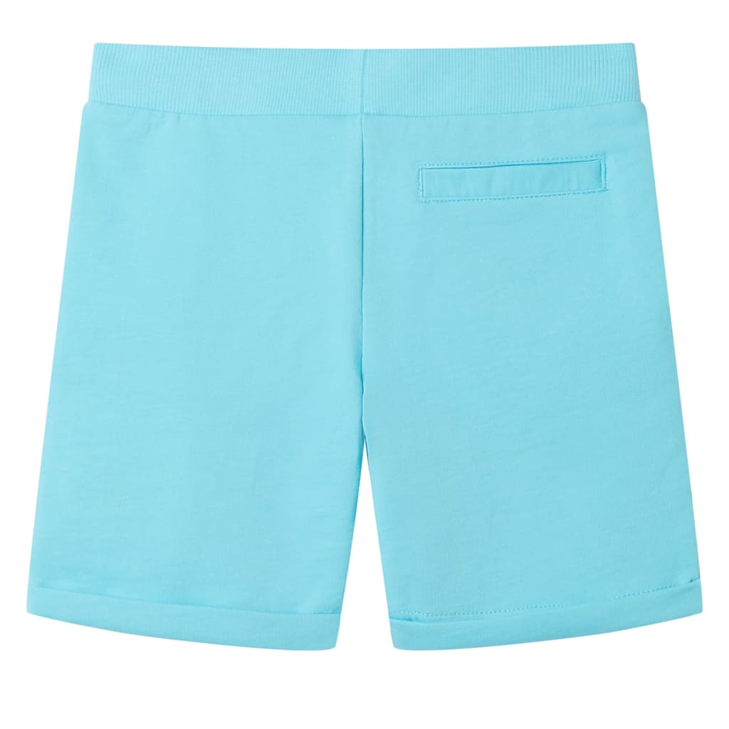 Calções de criança com cordão azul-água 128