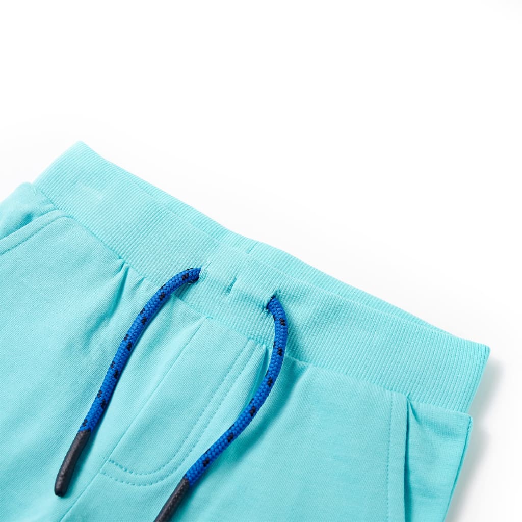 Calções de criança com cordão azul-água 128