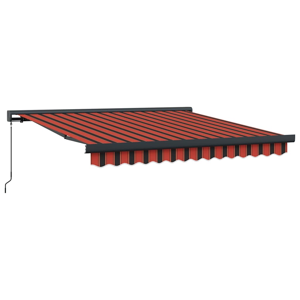 Toldo retrátil 3,5x2,5 m tecido e alumínio laranja e castanho