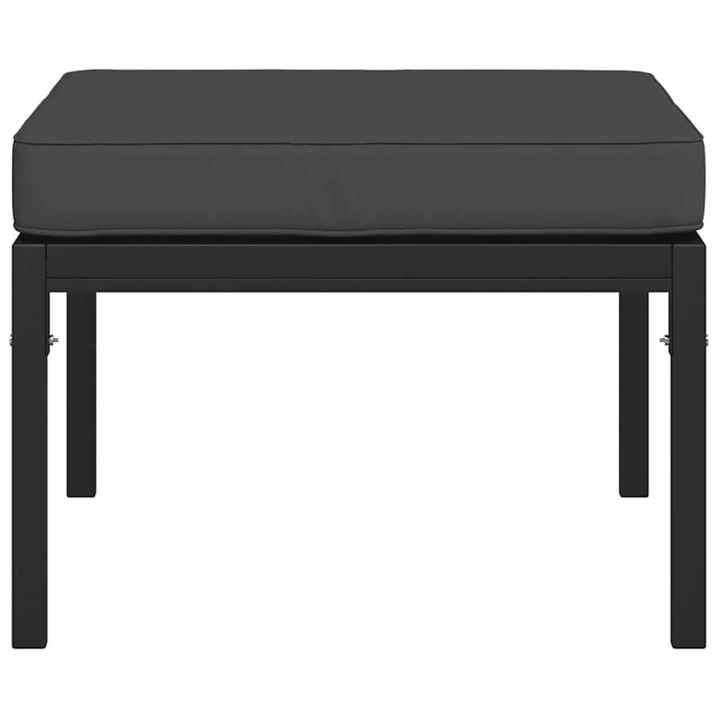 Apoios de pés jardim c/ almofadões cinzento 2pcs 60x60x35cm aço