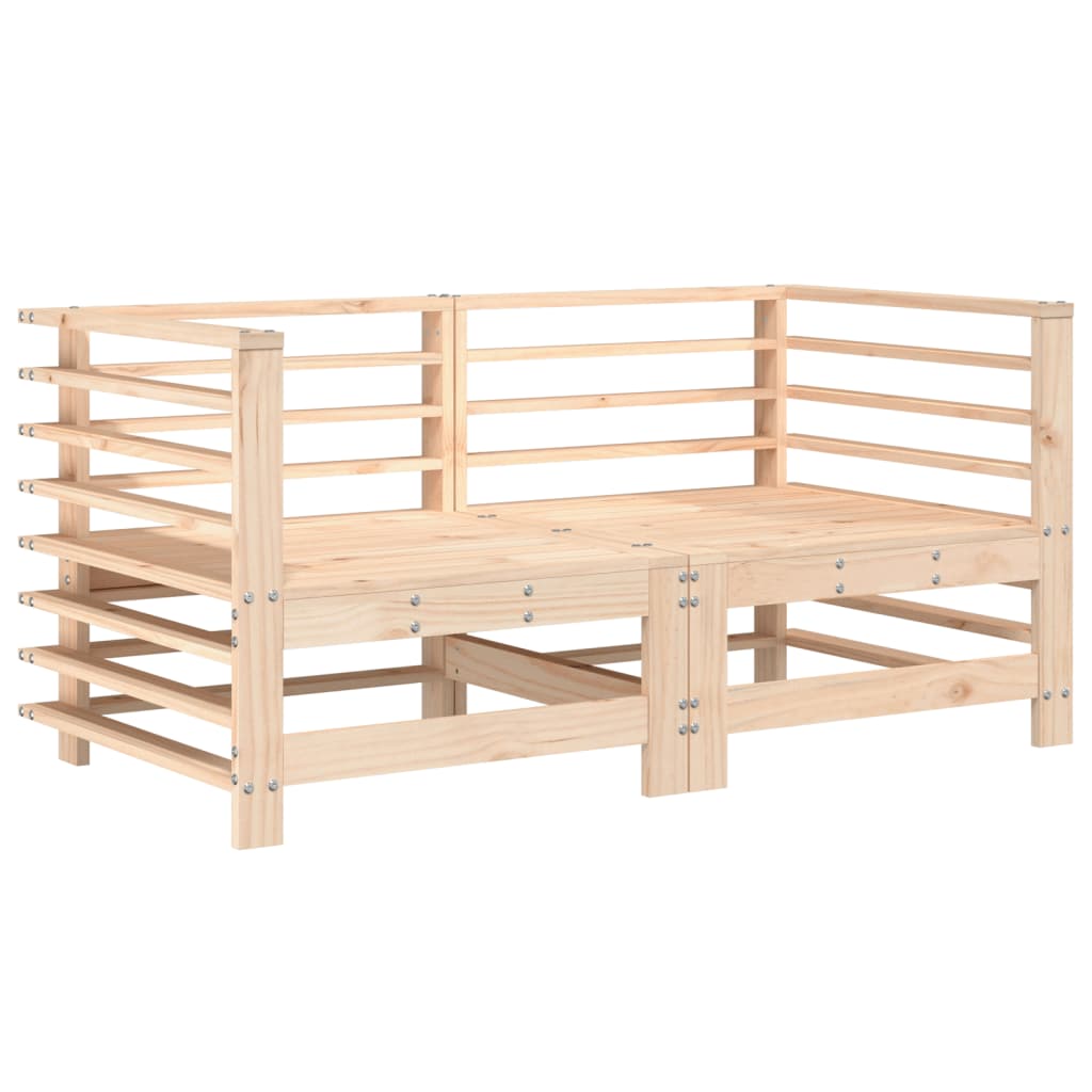 Sofás de canto para jardim 2 pcs madeira de pinho maciça