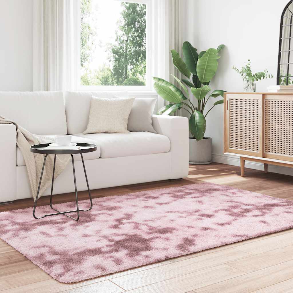 Tapete shaggy de pelo alto navarra 130x200 cm rosa empoeirado