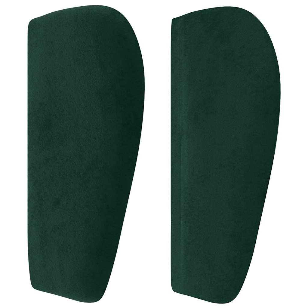 Cabeceira de cama c/ abas veludo 203x23x78/88cm verde-escuro