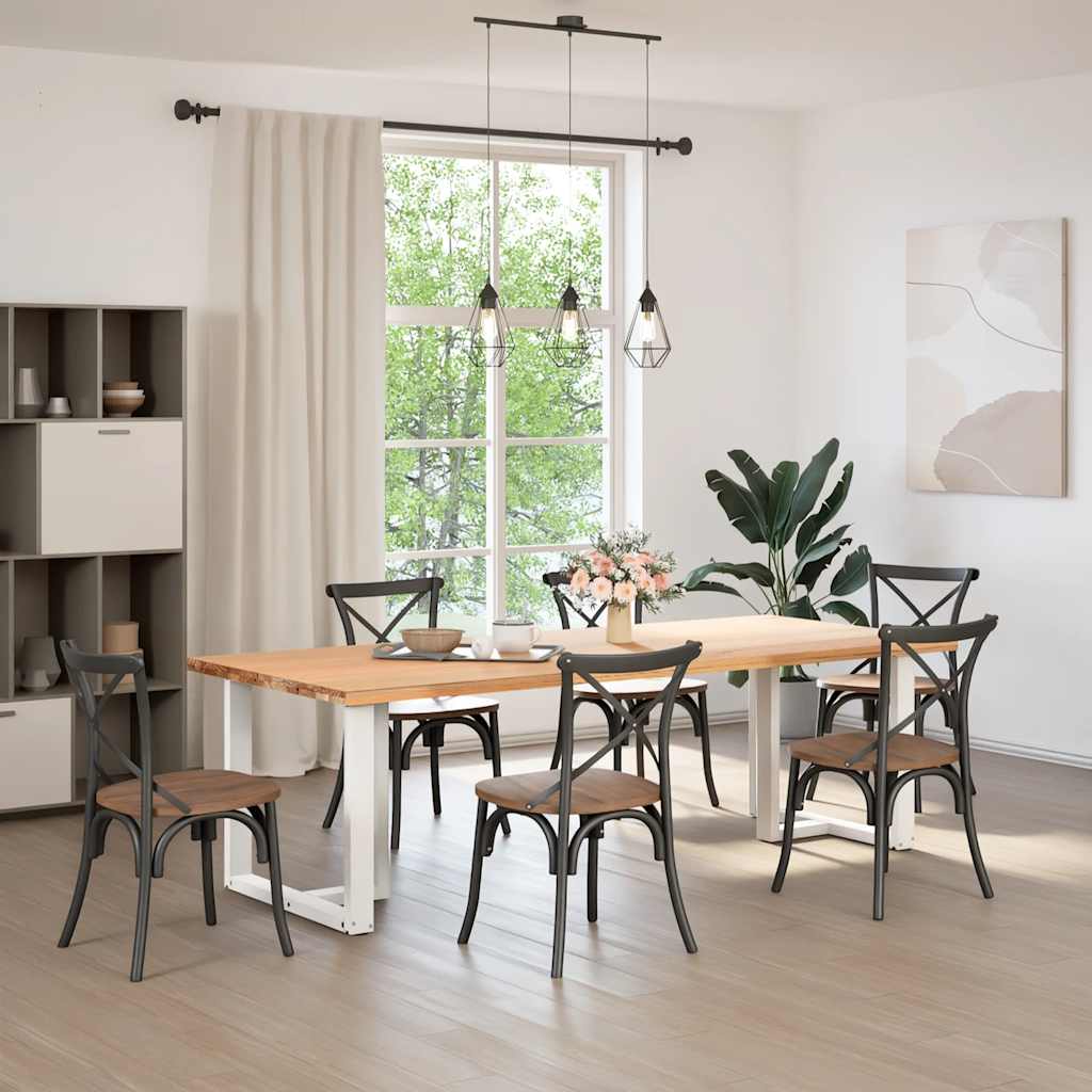 Pés para mesa de jantar em forma de t, 2 peças, branco, 70x35x(72-73) cm, aço