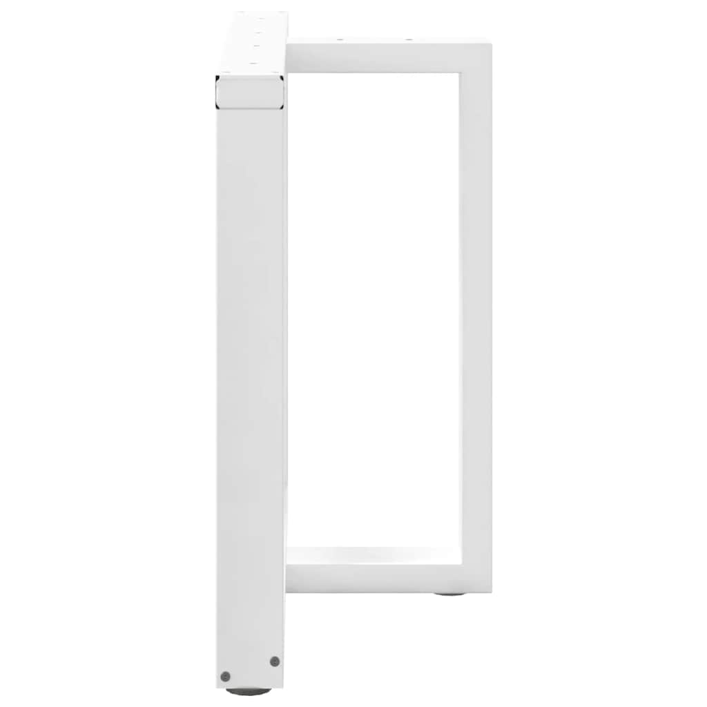 Pés para mesa de jantar em forma de t, 2 peças, branco, 70x35x(72-73) cm, aço