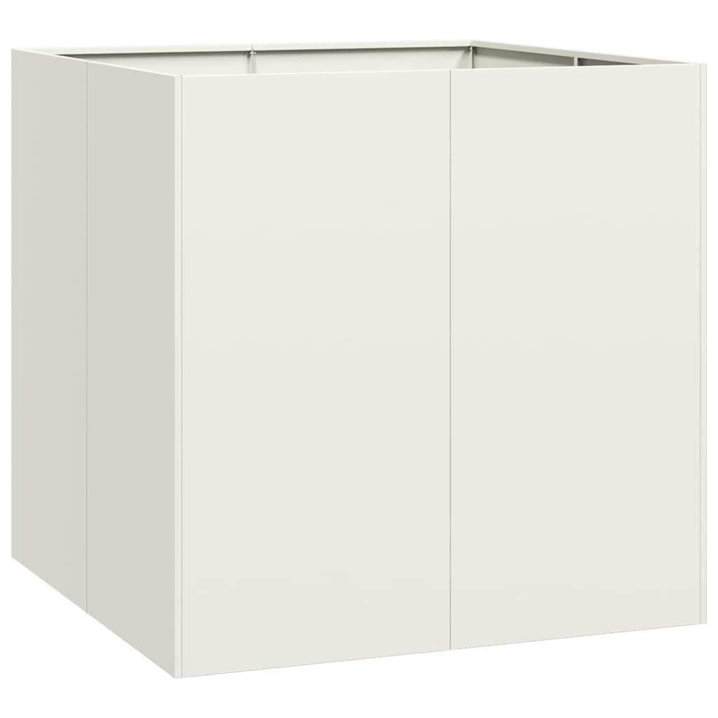 Vaso floreira 80x80x80 cm aço branco