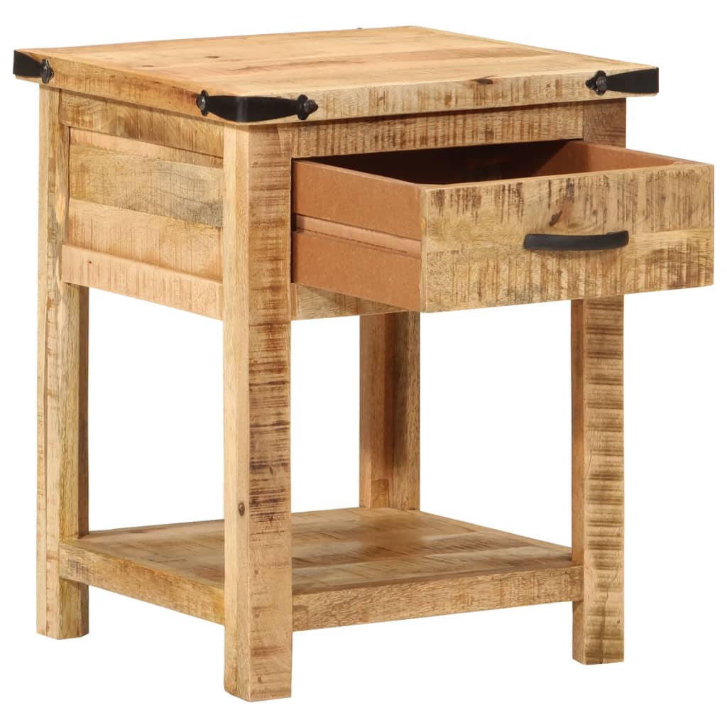 Mesa de cabeceira 40x40x50 cm madeira mangueira maciça
