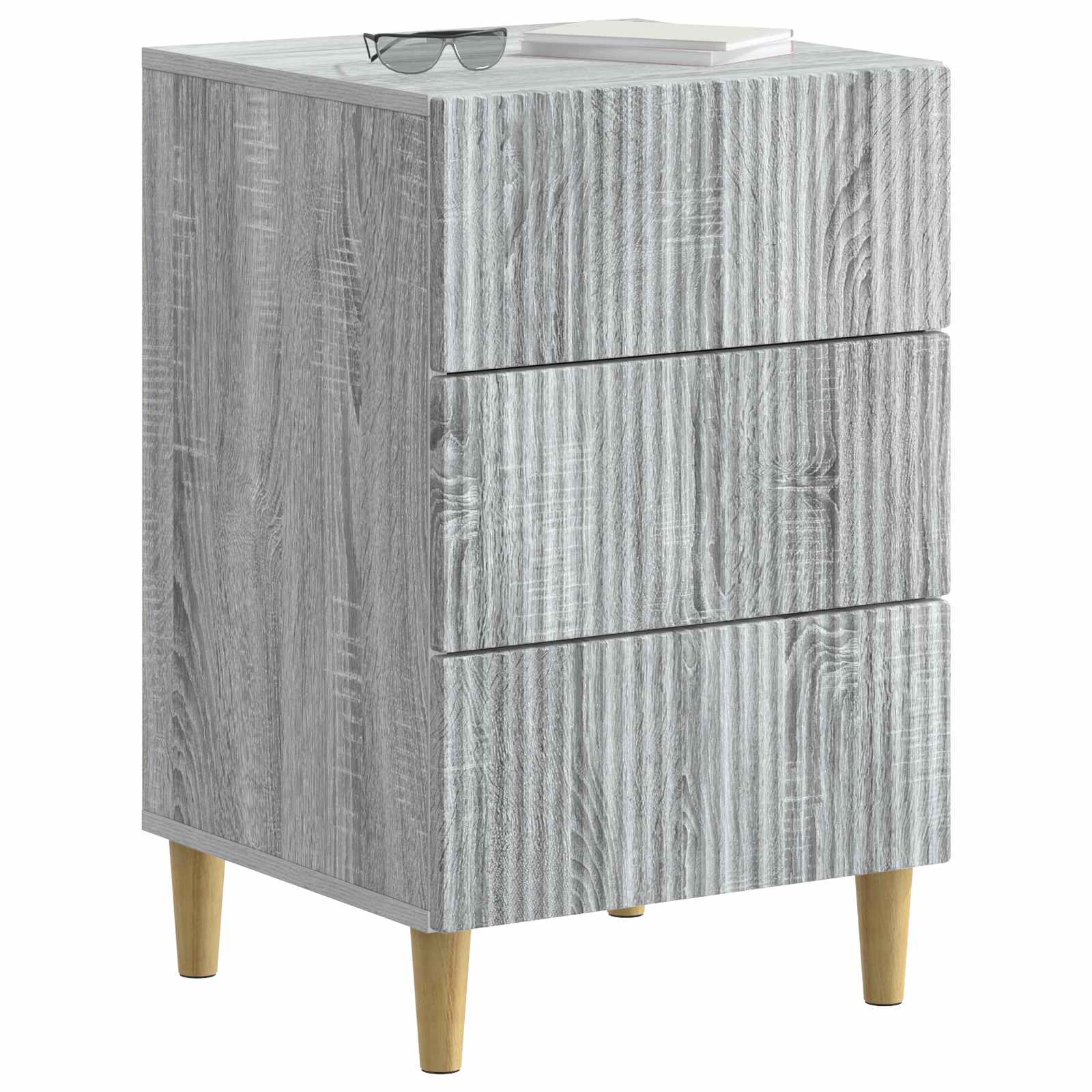 Armário de cabeceira sonoma cinzento 43 x 41 x 66,5 cm