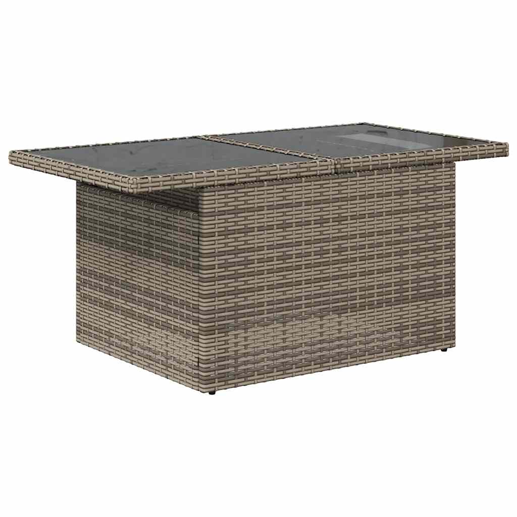 Conjunto de sofá de jardim com 7 peças e almofadas em rattan sintético cinza