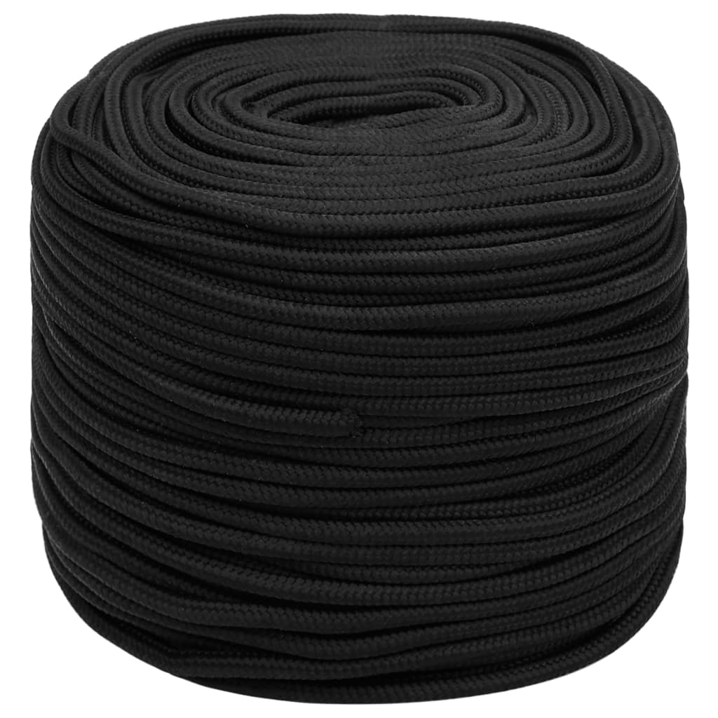 Corda de barco 6 mm 25 m polipropileno preto completo