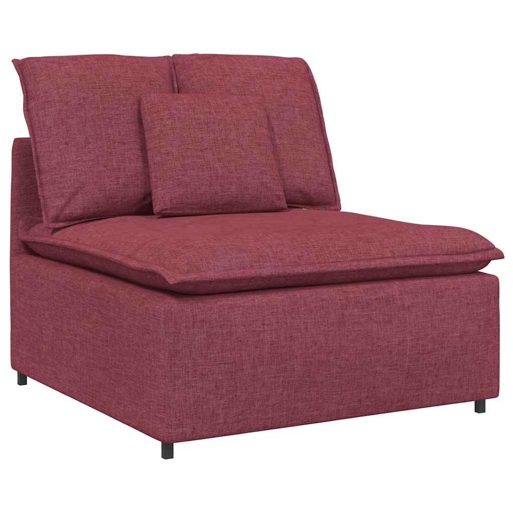 Sofá modular com almofadas vermelho tinto