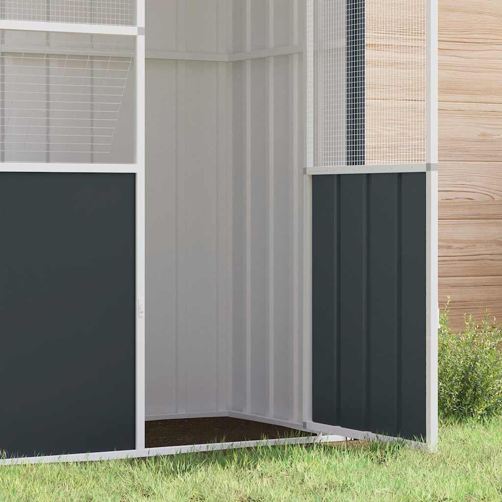 Gaiola p/ pássaros 215x78x200 cm aço galvanizado antracite