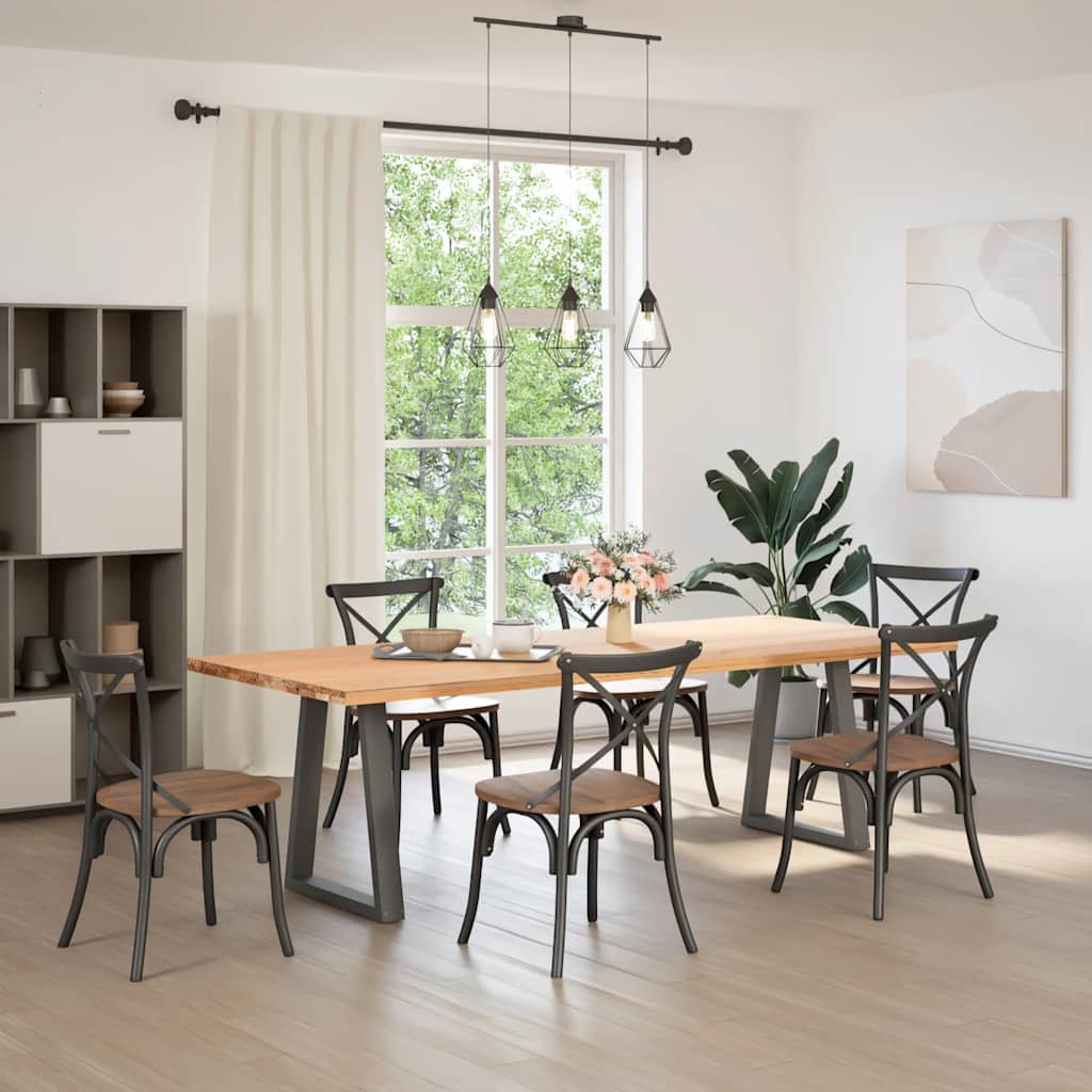 Pés para mesa de jantar em formato de v, 2 peças, antracite, 60x(72-73,3) cm, aço