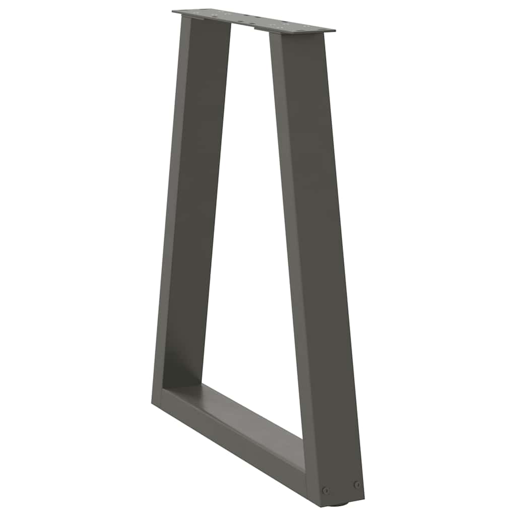 Pés para mesa de jantar em formato de v, 2 peças, antracite, 60x(72-73,3) cm, aço