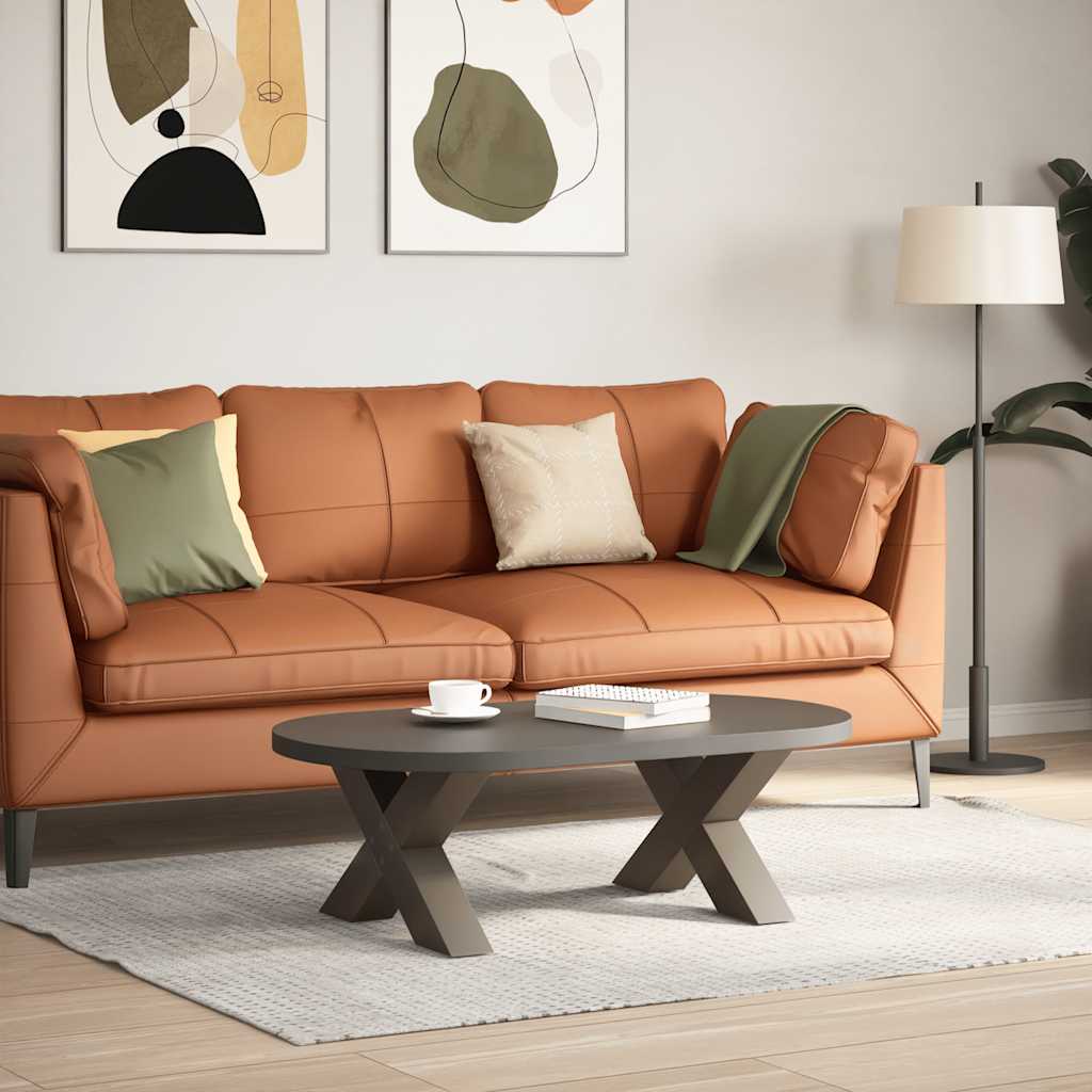Pés para mesa de centro em formato de x, 2 peças, aço natural, 60x(30-31) cm, aço