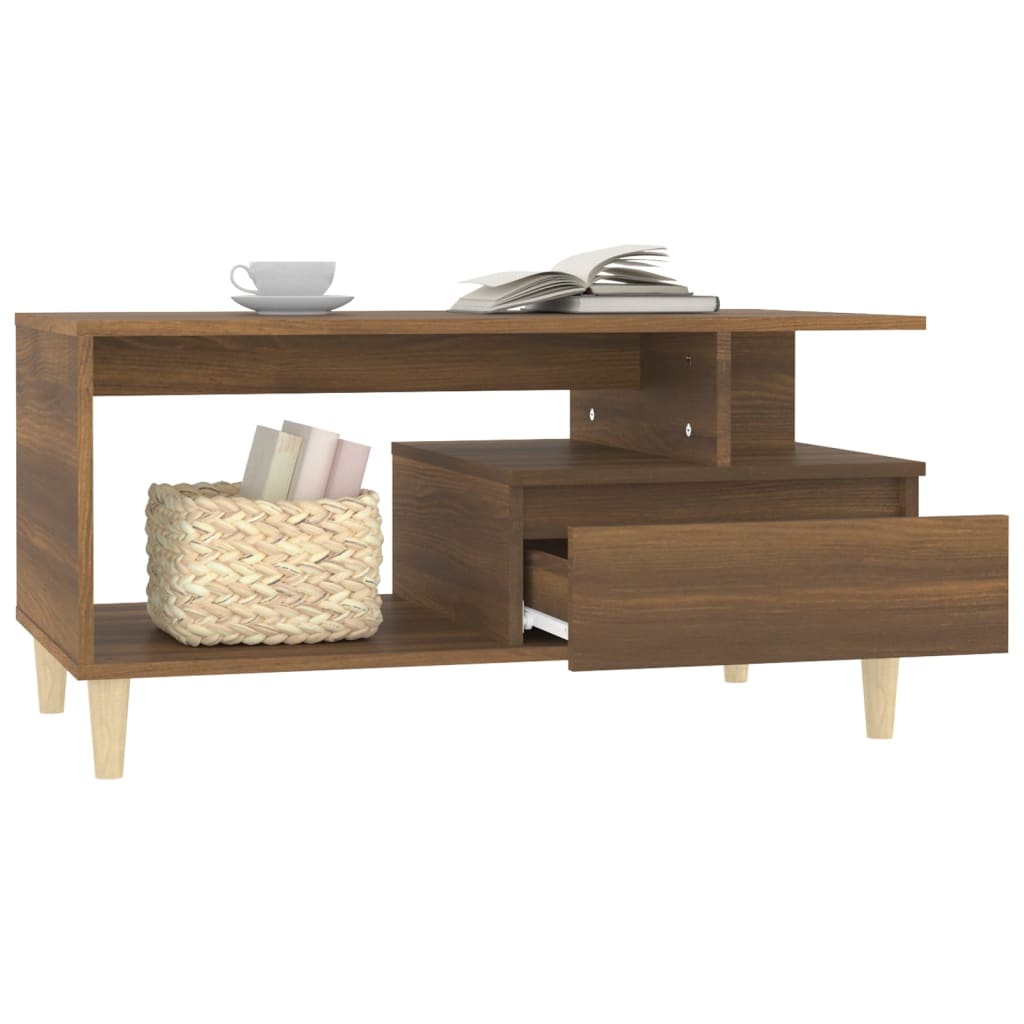Mesa centro 90x49x45 cm derivados de madeira carvalho castanho