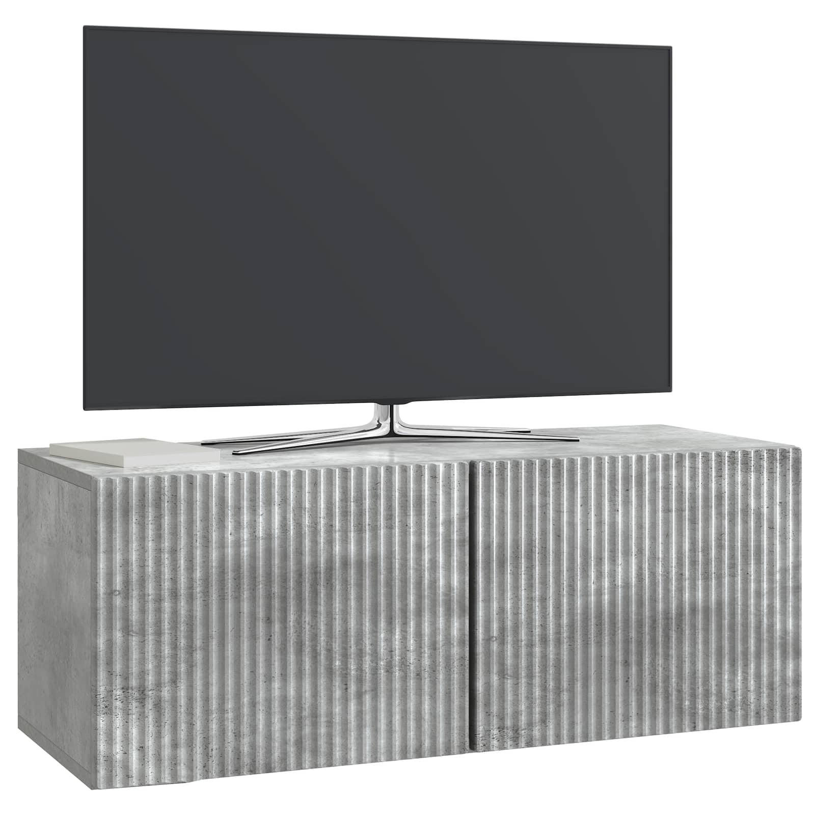 Gabinete de TV de parede cinzento cimento 78,5 x 31 x 30 cm