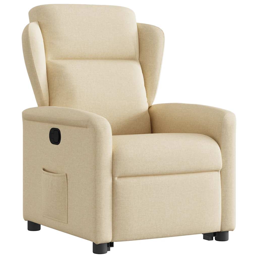 Poltrona reclinável elevatória tecido cor creme