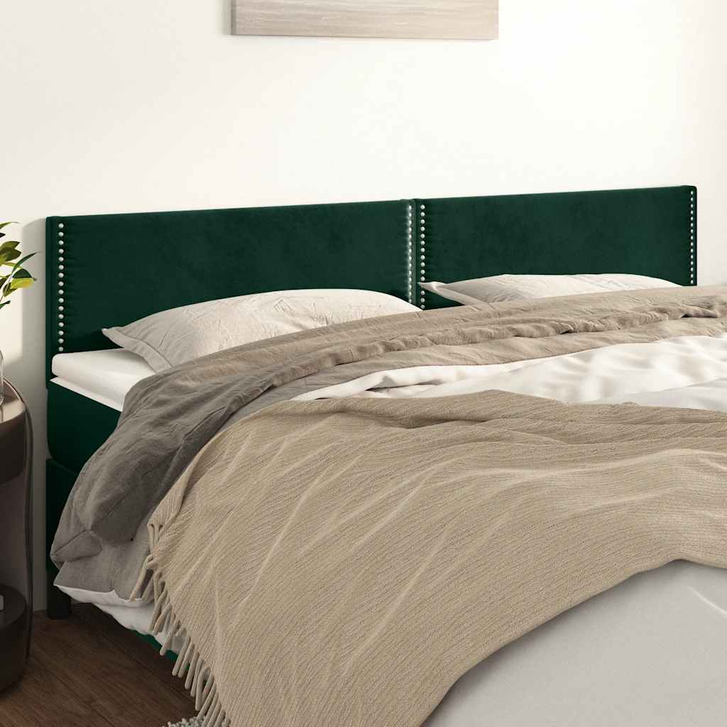 Cabeceiras verde-escuro 180x5x78/88 cm veludo