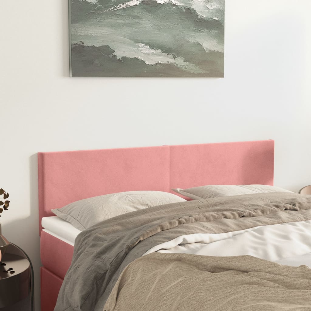 Cabeceiras rosa 144x5x78/88 cm veludo