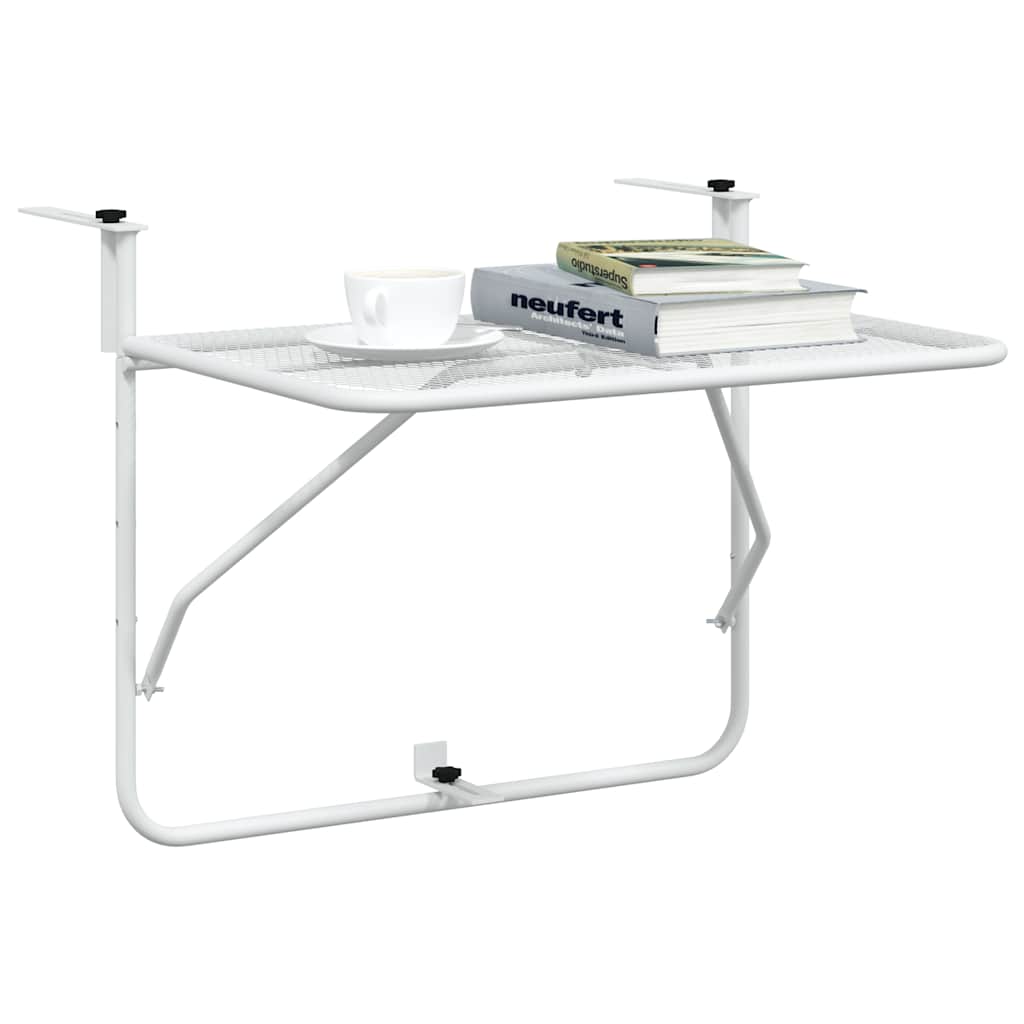 Mesa para varanda 60x40 cm aço branco