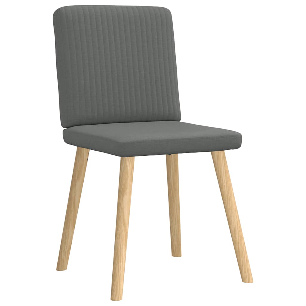 Cadeiras de jantar 6 pcs tecido cinzento-escuro