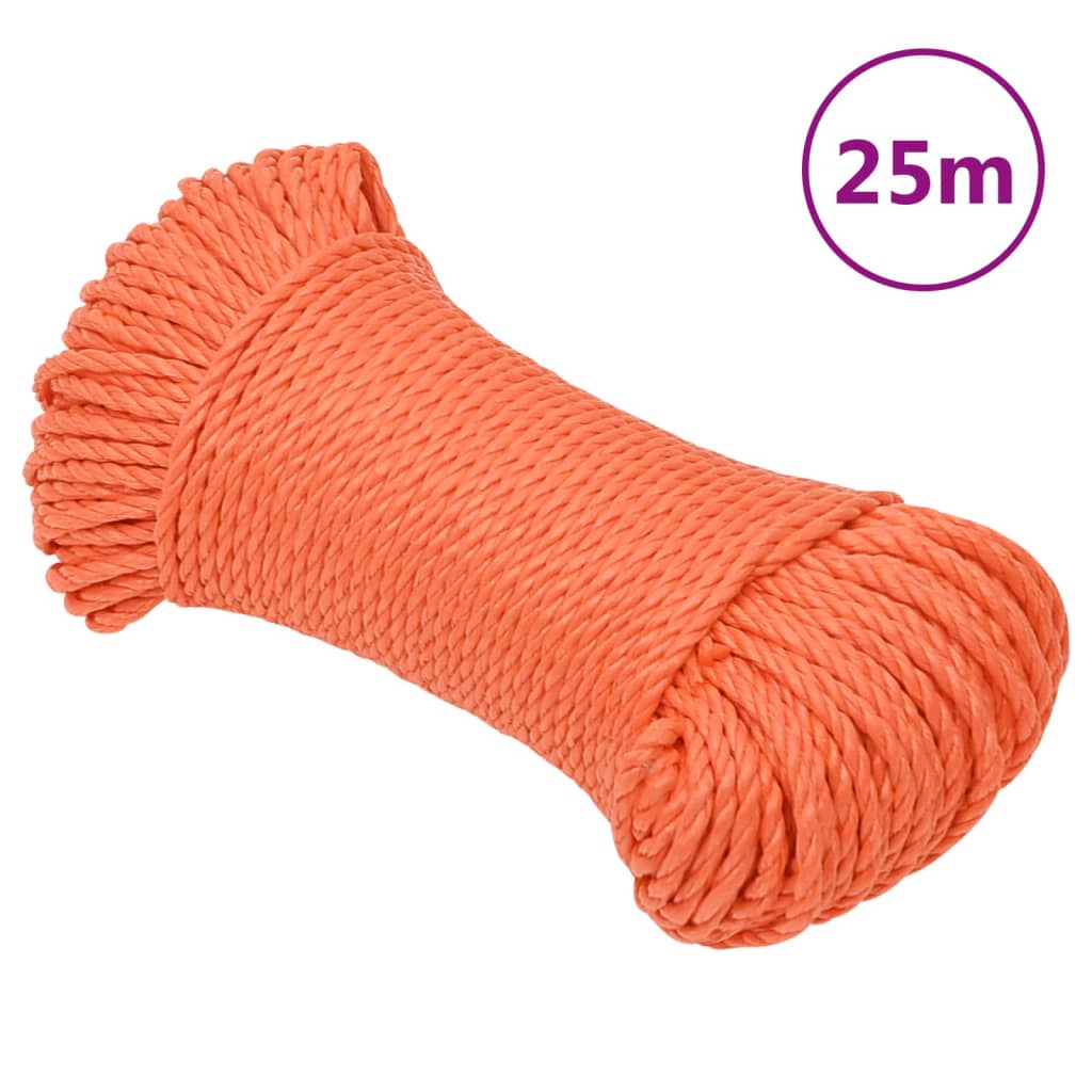Corda de trabalho 6 mm 25 m polipropileno laranja
