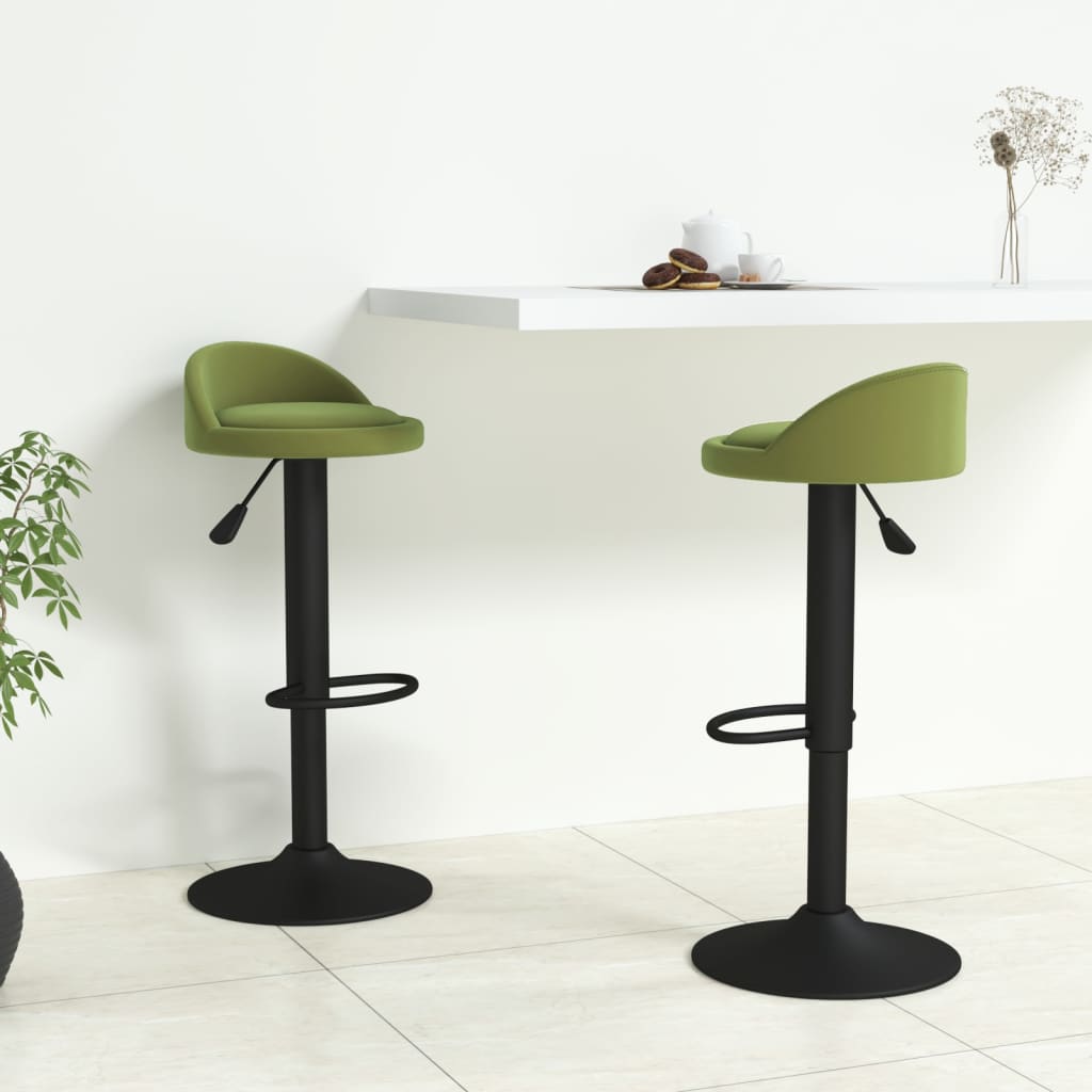 Bancos de bar 2 pcs veludo verde-claro