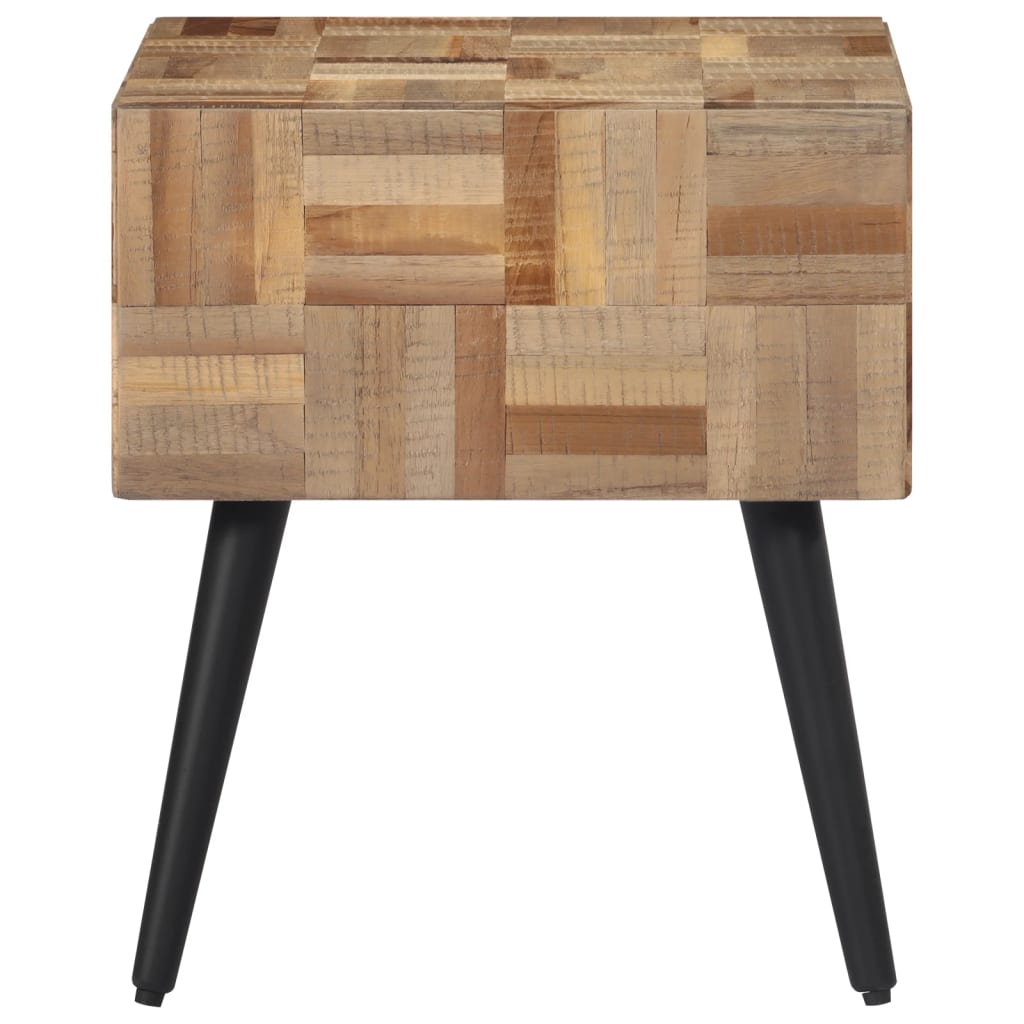 Mesa de apoio 40x40x45 cm madeira de teca recuperada maciça