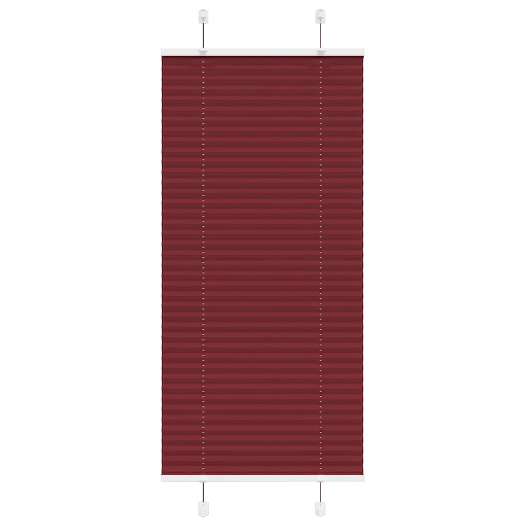 Plissado cego bordéus vermelho 55x150 cm largura tecido