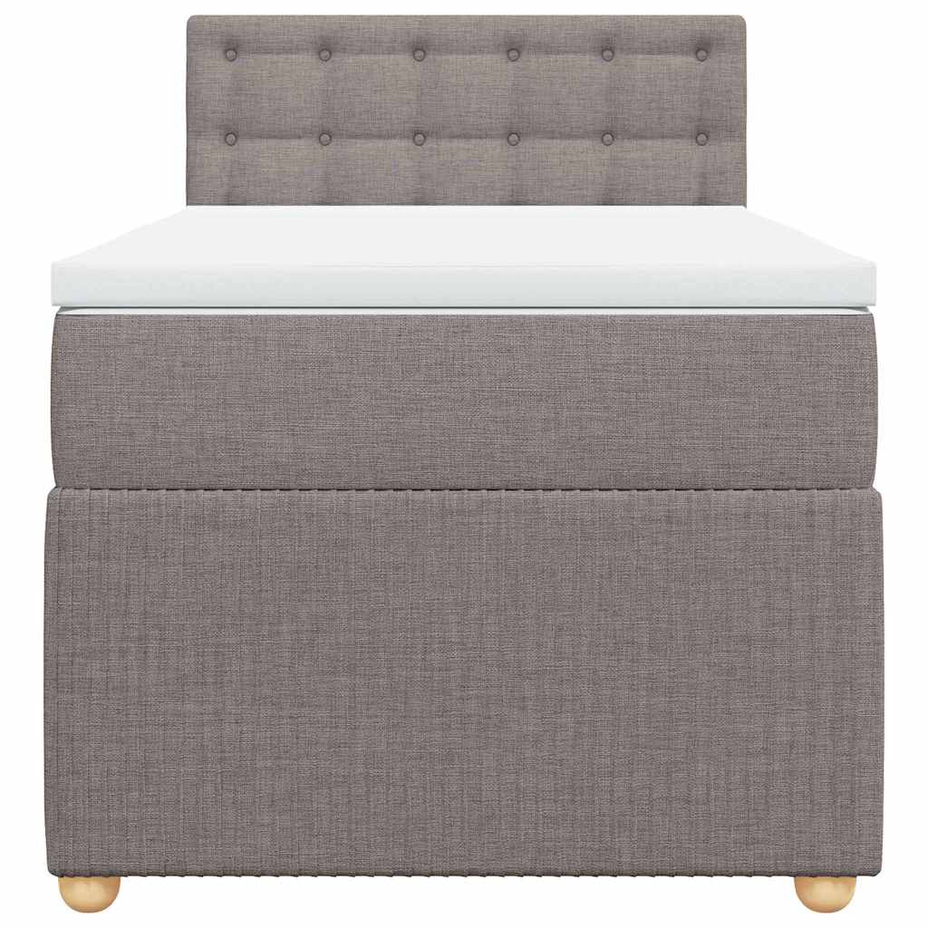 Cama com molas/colchão 100x200 cm tecido cinza-acastanhado