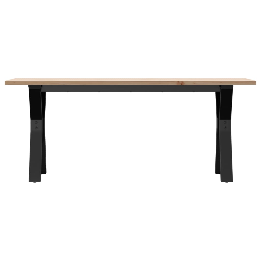 Mesa de centro estrutura em y 110x40x45cm pinho e aço