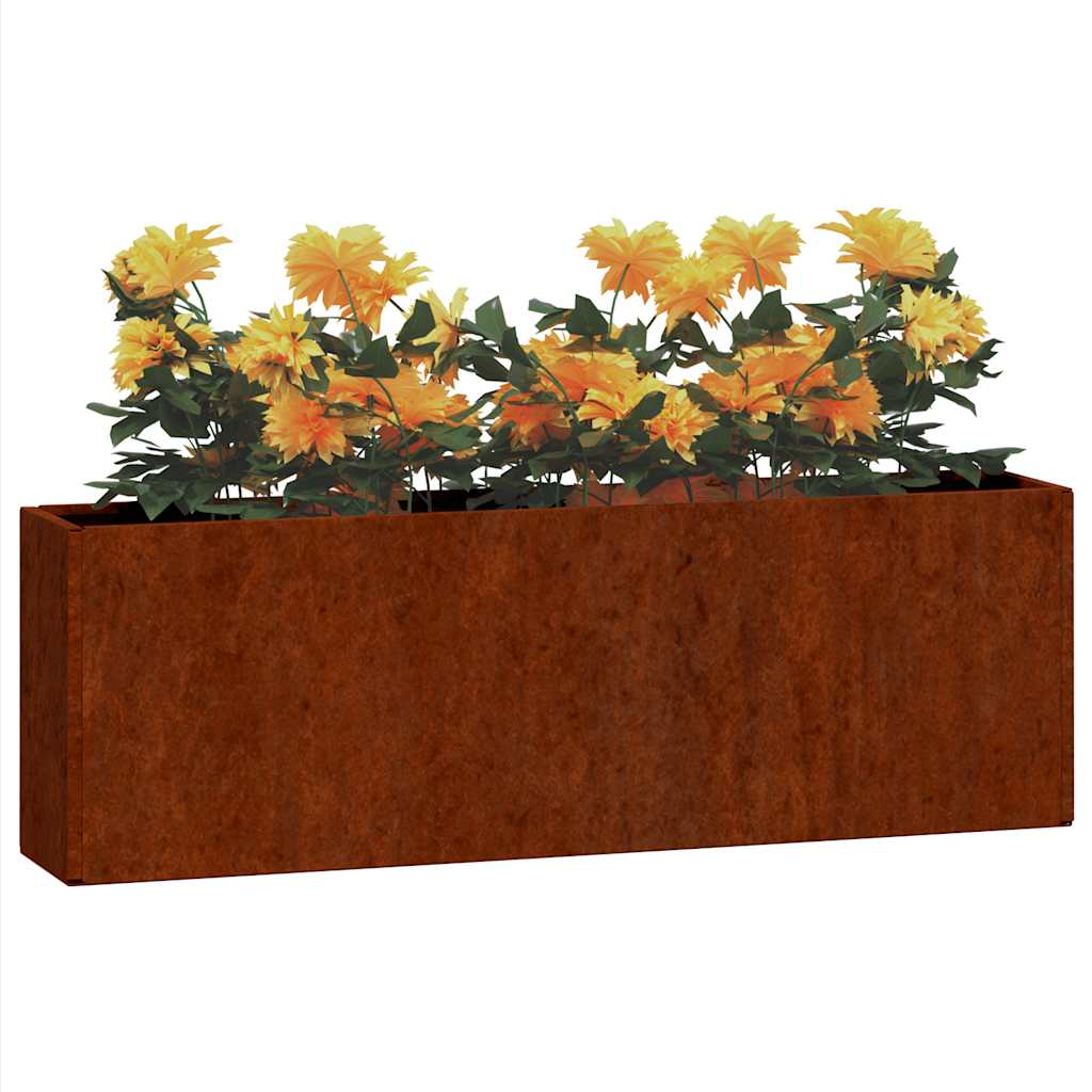 Vasos/floreiras de parede 2 pcs aço corten cor enferrujado