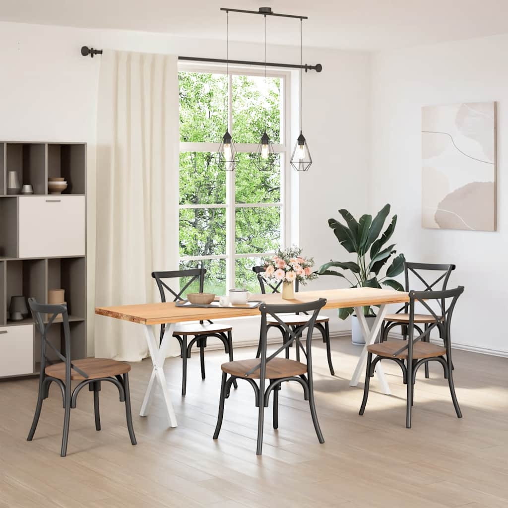 Pés para mesa de jantar em formato de x, 2 peças, branco, 50x(72-73) cm, aço