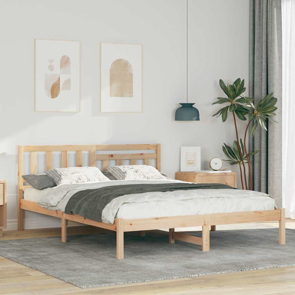 Estrutura da cama com cabeceira castanho 150 x 200 cm