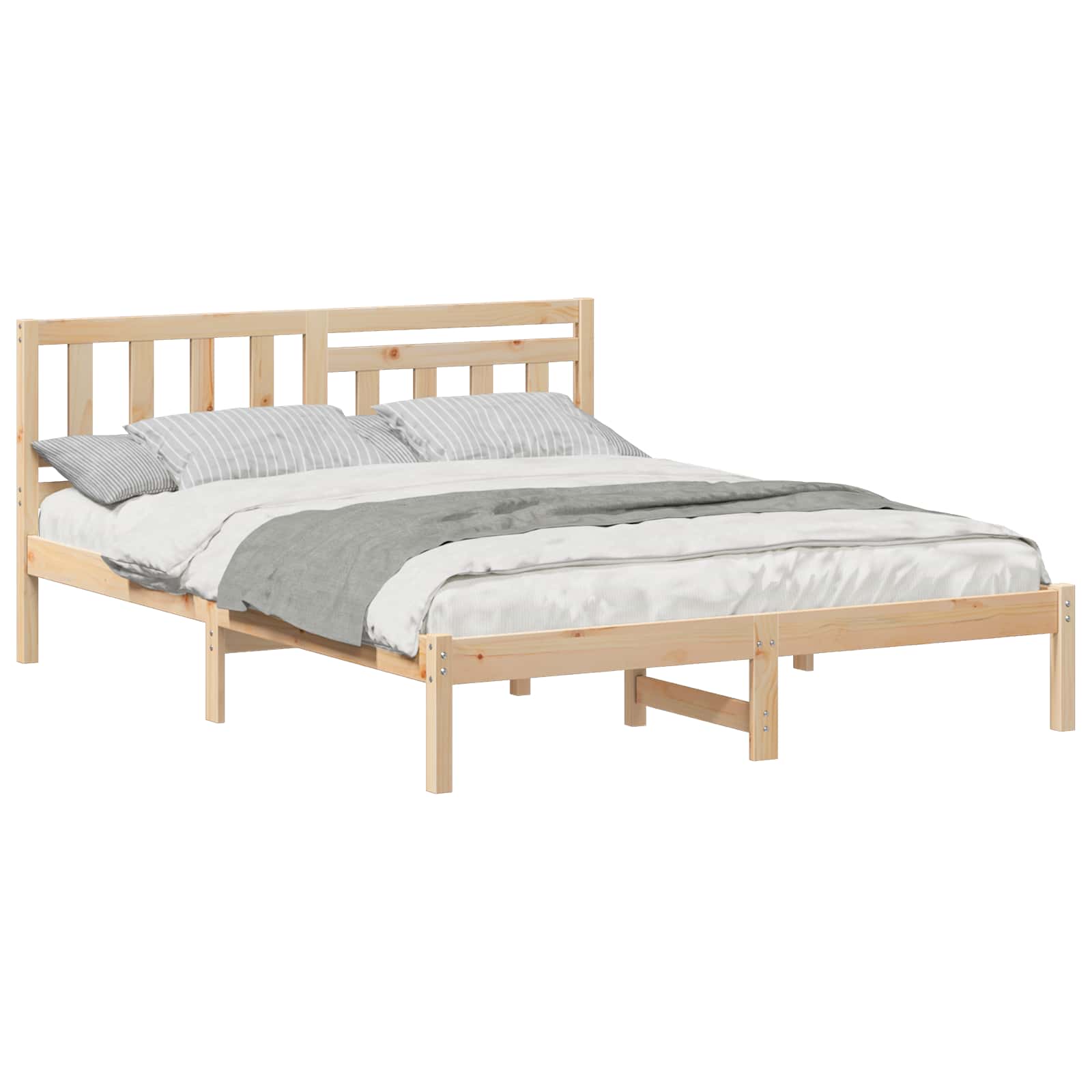 Estrutura da cama com cabeceira castanho 150 x 200 cm