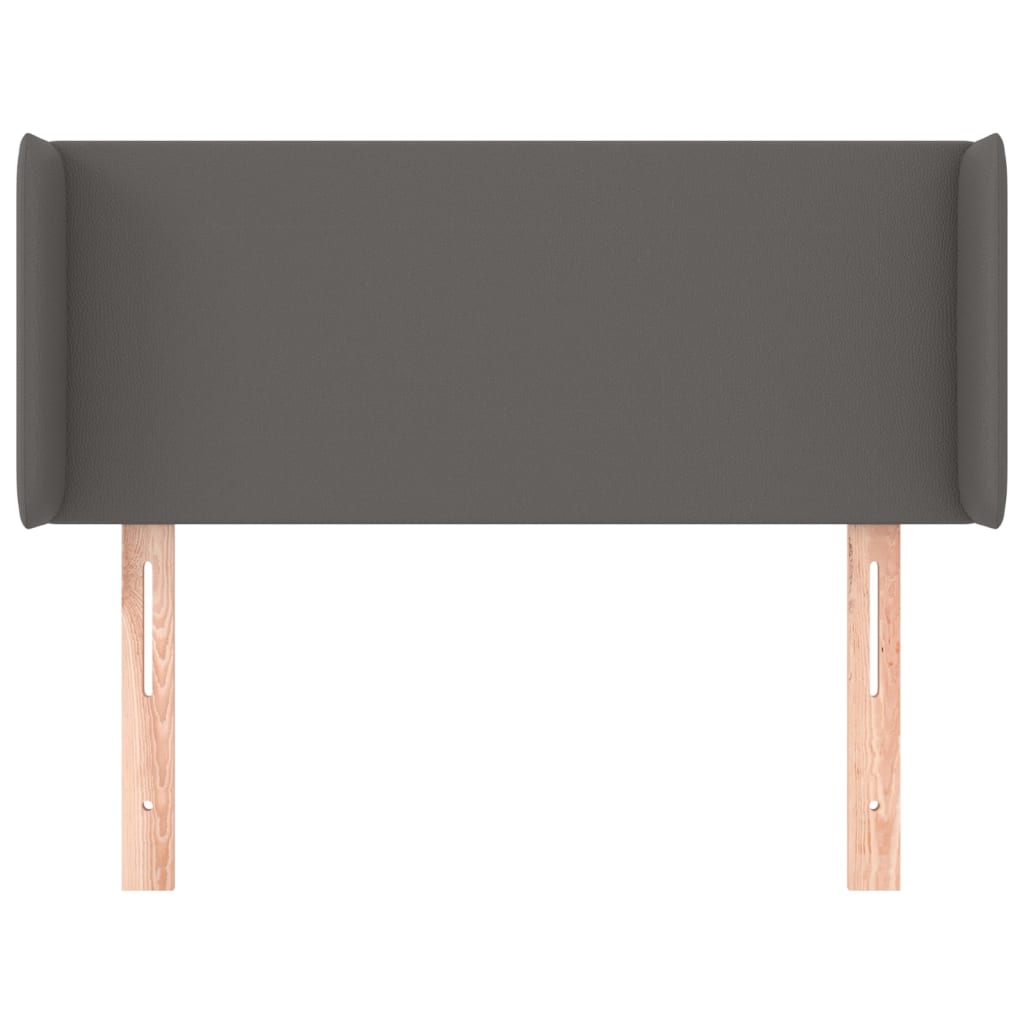 Cabeceira de cama c/ abas couro artificial 83x16x78/88 cm cinza