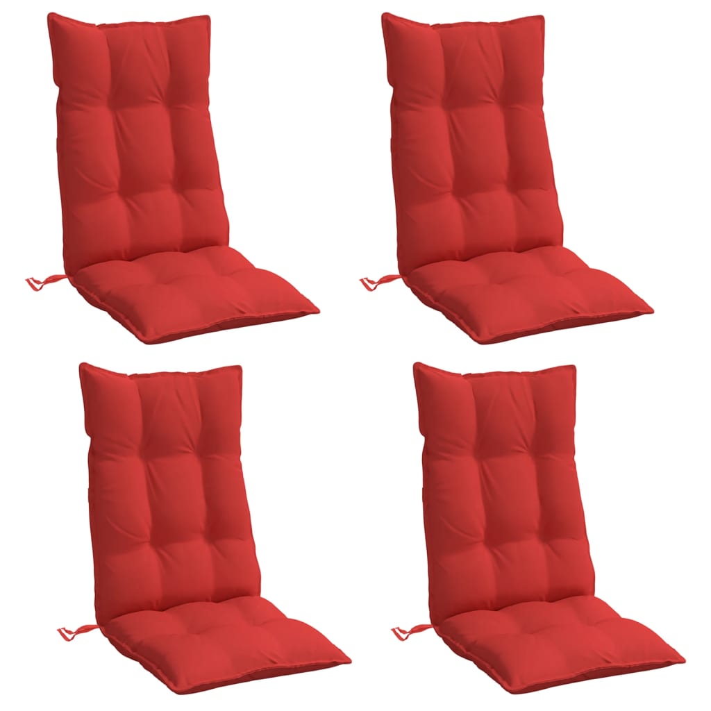 Almofadões p/ cadeira encosto alto 4 pcs tecido oxford vermelho