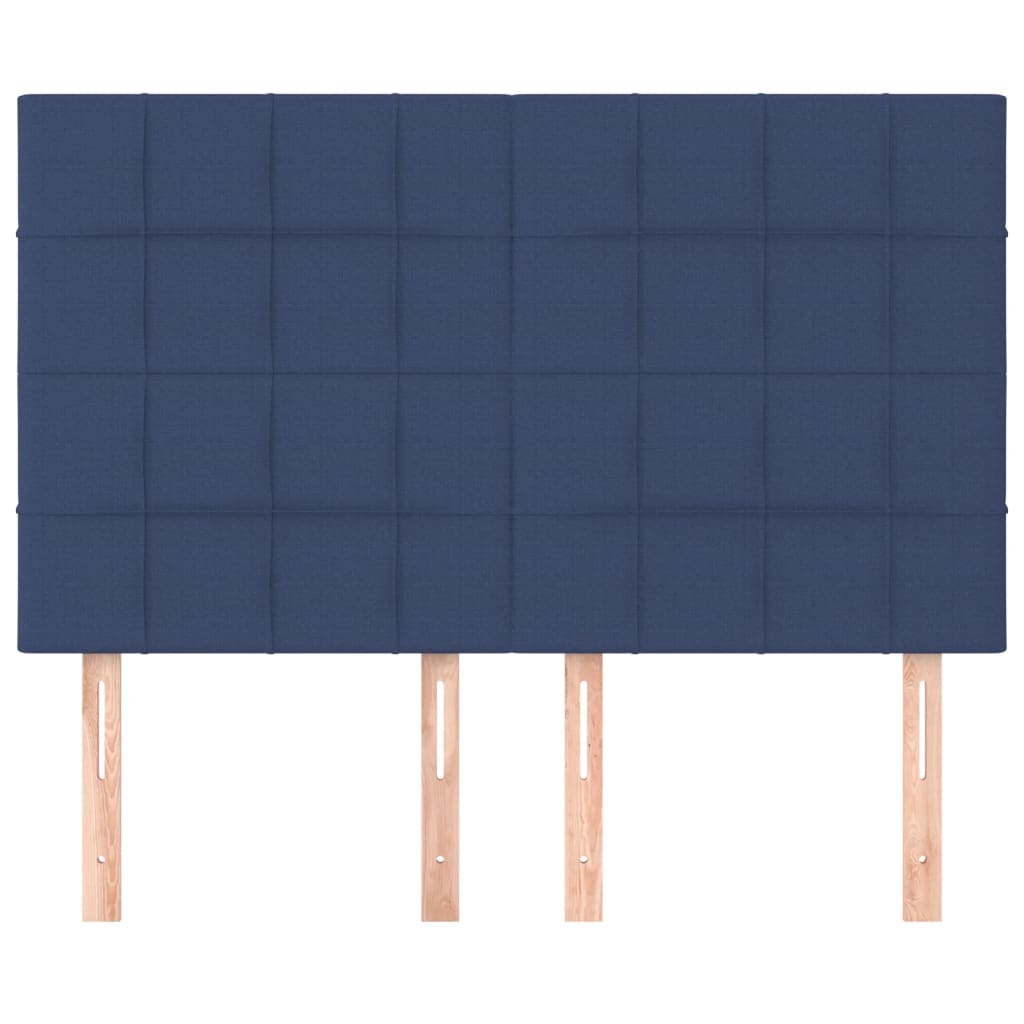 Cabeceira azul 144x5x118/128 cm tecido