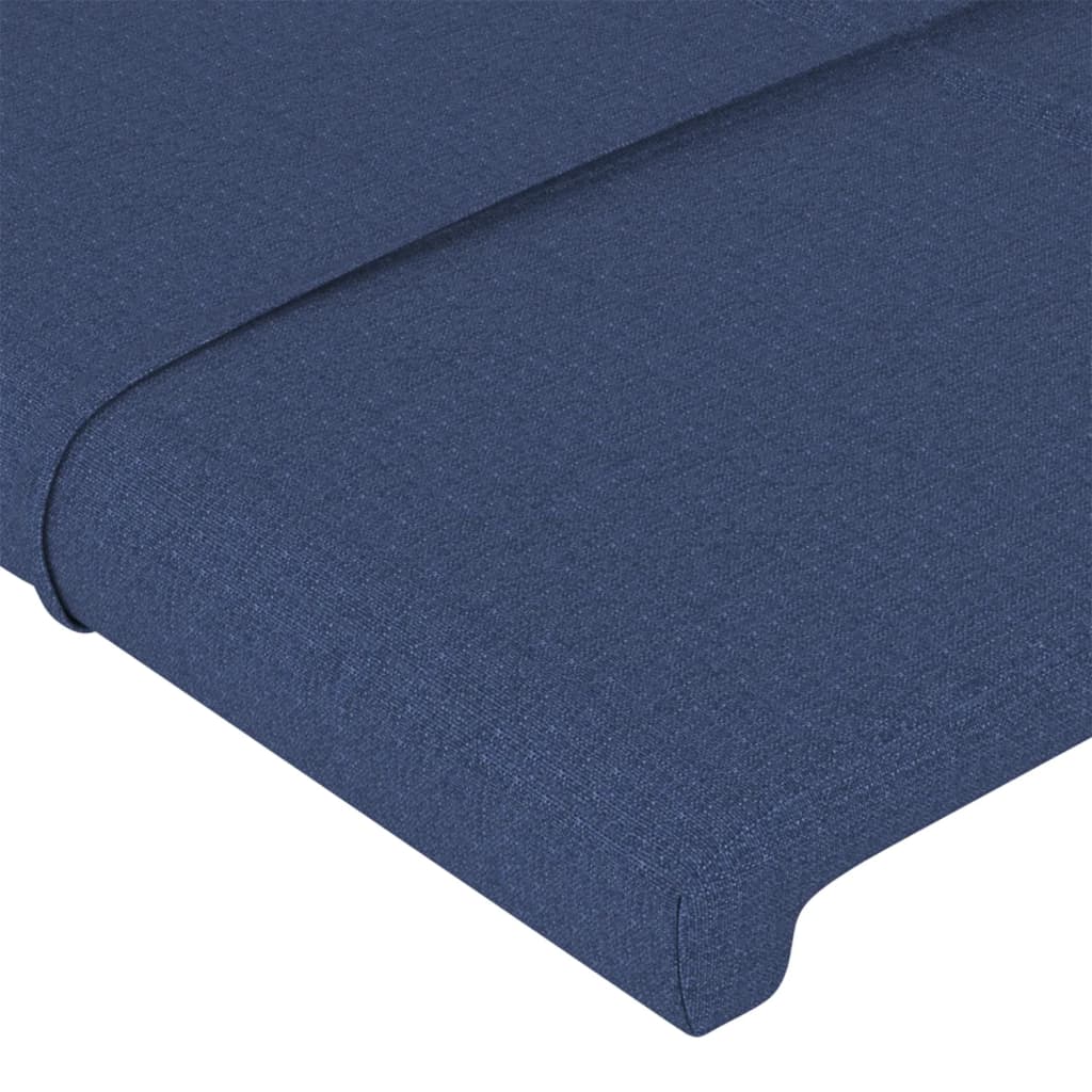 Cabeceira azul 144x5x118/128 cm tecido