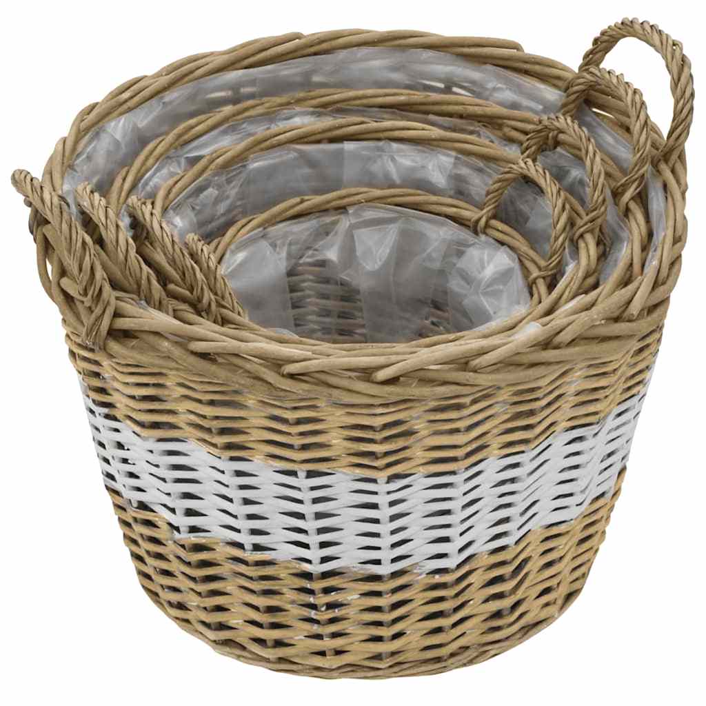 Cestos para vasos 4 pcs vime com forro em PE