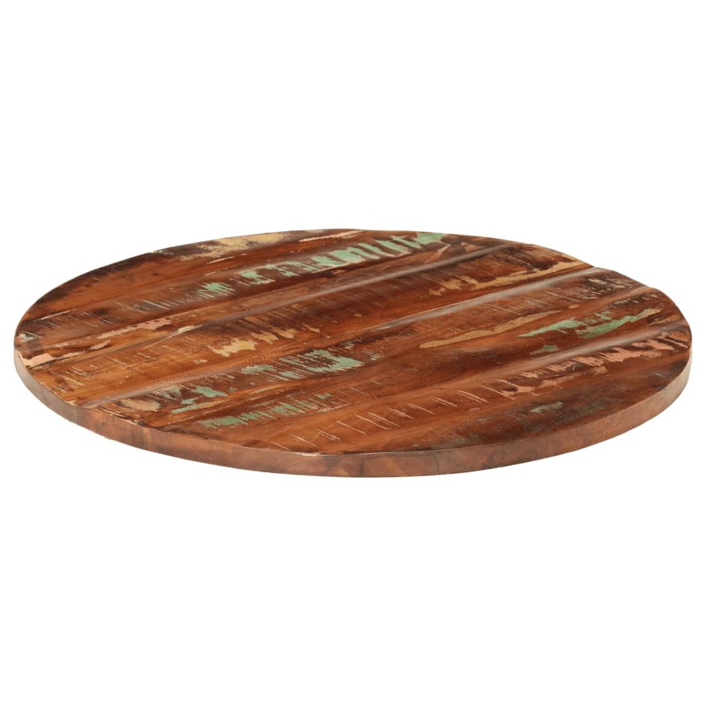 Tampo de mesa redondo ø80x2,5cm madeira recuperada maciça