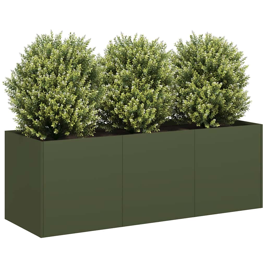 Vaso floreira 120x40x40 cm aço laminado a frio verde