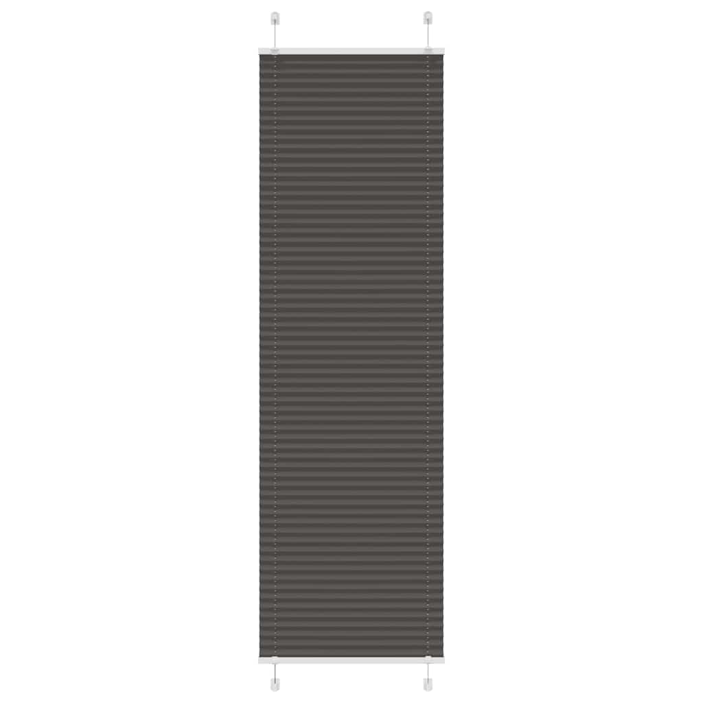 Preto plissada cega 55x200 cm largura tecido 54,4 cm poliéster